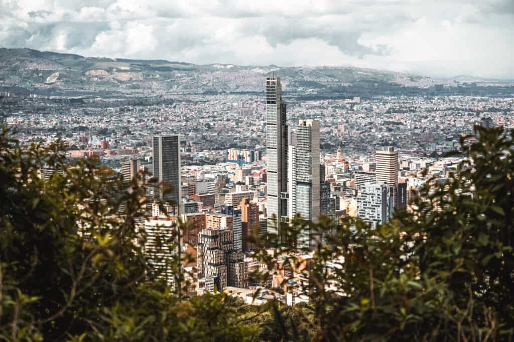 Aerial photo of comuna in Medellin, Colombia