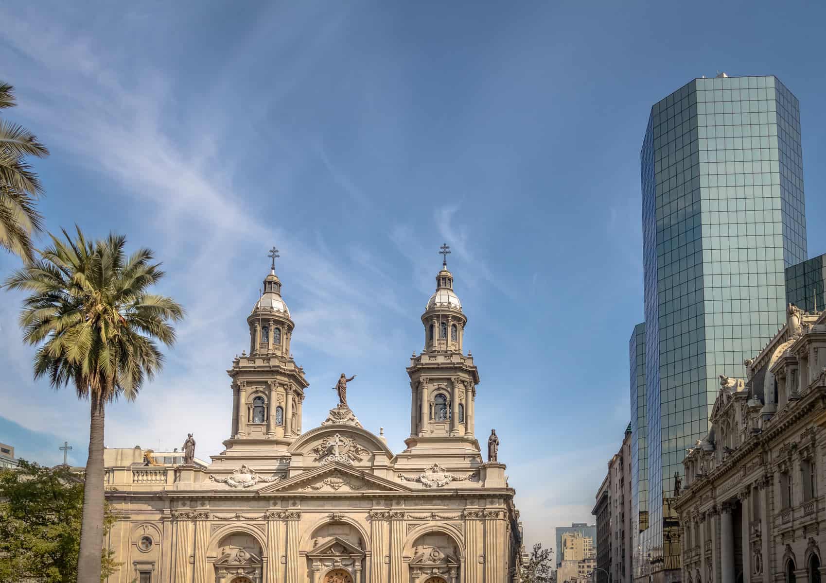 Santiago Metropolitan Cathedral at Plaza de Armas Square -  Santiago, Chile