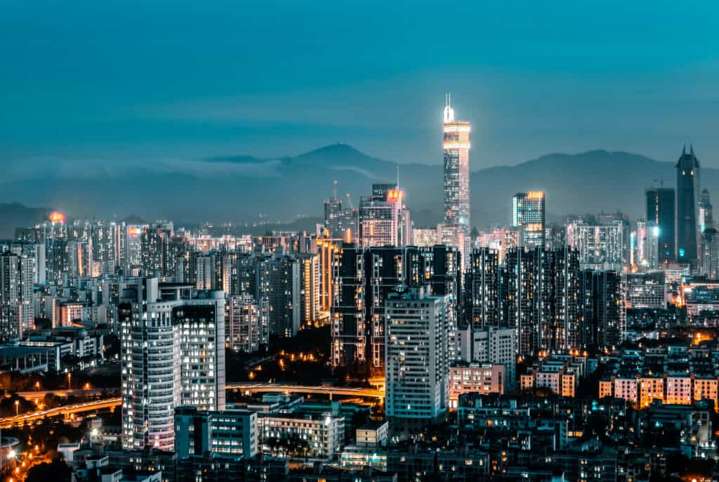 the urban landscape in Taipei, Taiwan