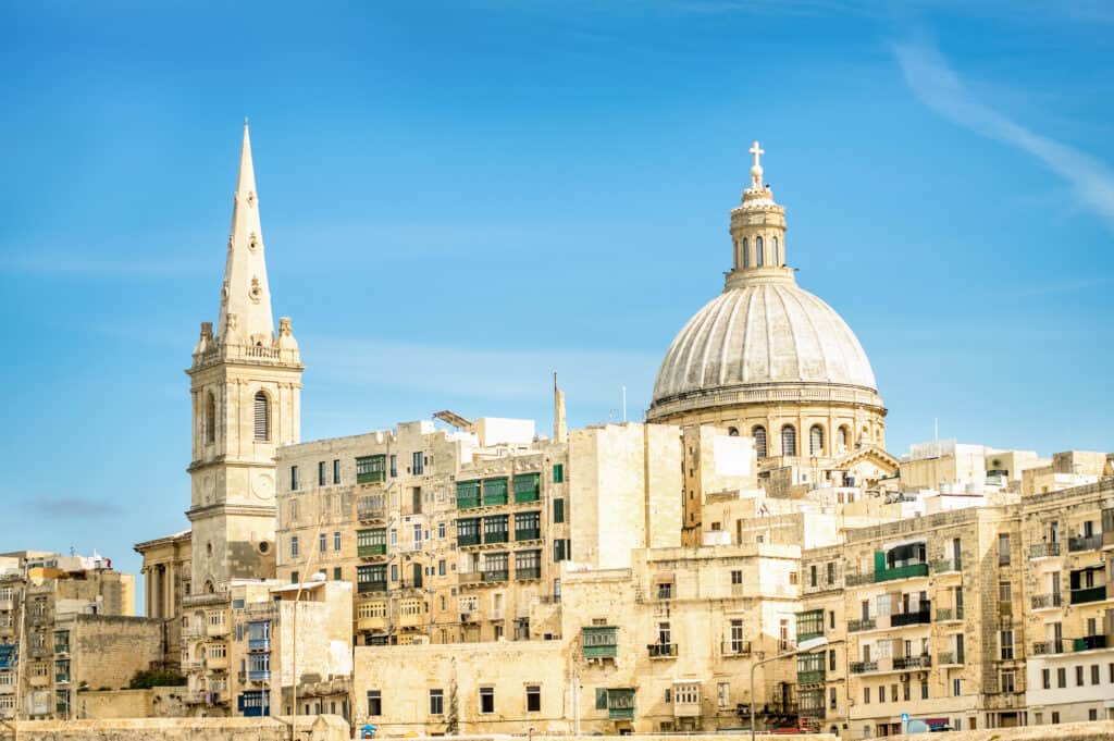 Old town La Valletta - Capital of world famous mediterranean island of Malta - Medieval architecture and urbanistic
